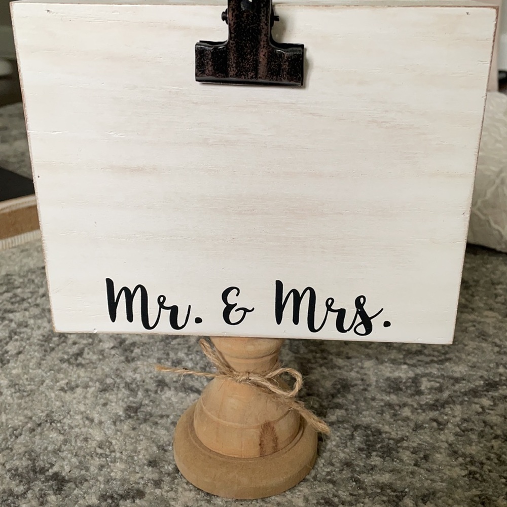 Mr. and Mrs. Wooden Photo Display